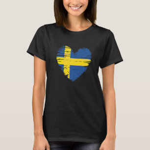 Camiseta Bandera sueca de Corazón de Suecia Orgullo sueco