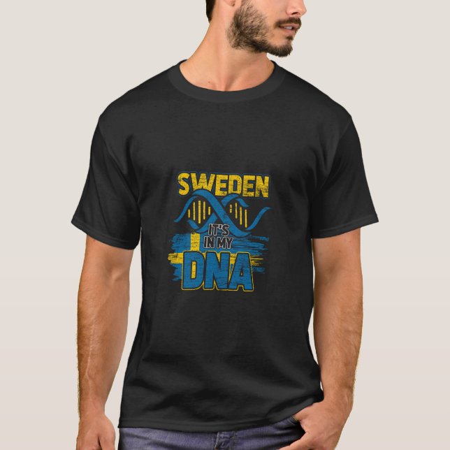 Camiseta Bandera sueca de Hoodie Sverige Dna (Anverso)