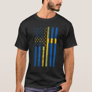 Camiseta Bandera sueca estadounidense América Suecia sueca