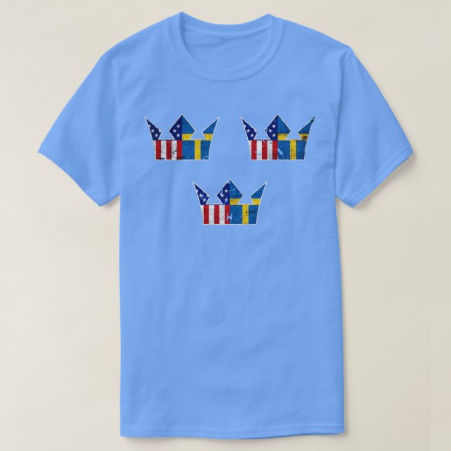 Camiseta Bandera Sueca Estadounidense Hombres Mujeres Sveri (Diseño del anverso)