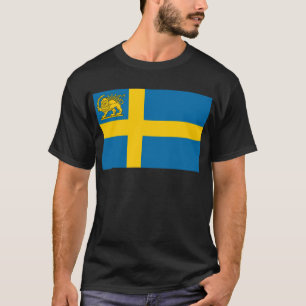 Camiseta Bandera sueca iraní del león y el sol patrimonio