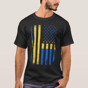 Camiseta Bandera sueca norteamericana Suecia América Orgull