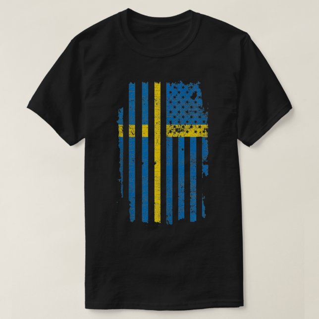 Camiseta Bandera Sueca Regalos 4 De Julio Estados Unidos Ba (Diseño del anverso)