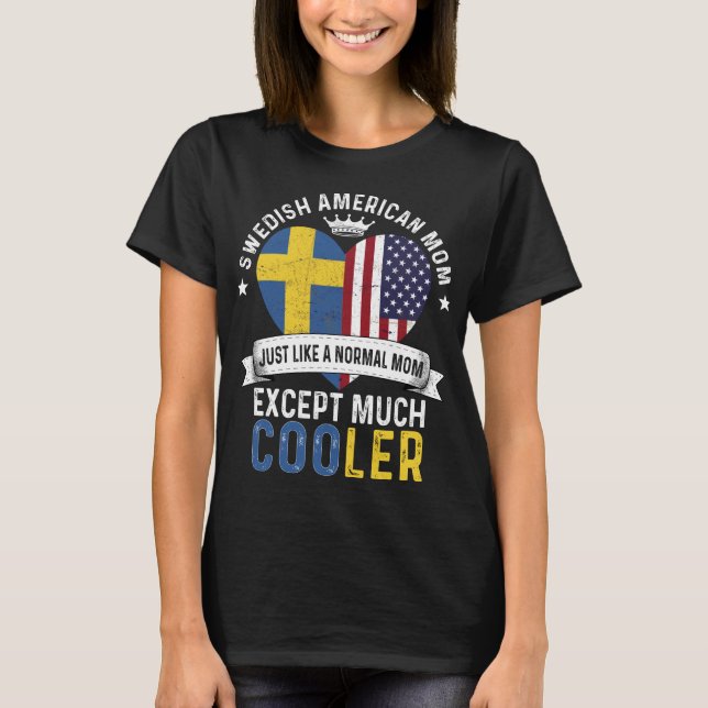 Camiseta Bandera sueca sueca de Día de la Madre americano (Anverso)