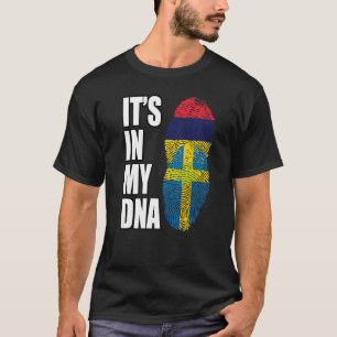 Camiseta Bandera Sueca Y Mauriciana Del Patrimonio De ADN