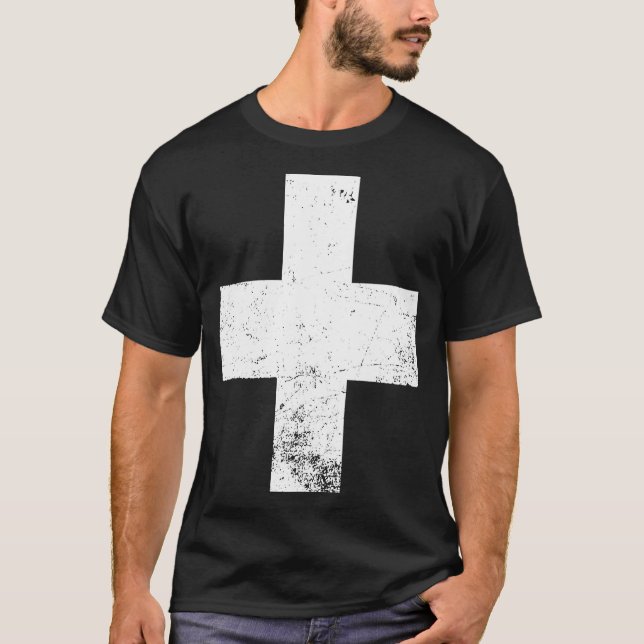 Camiseta Bandera suiza Bandera T Suisse cruz blanca de Suiz (Anverso)