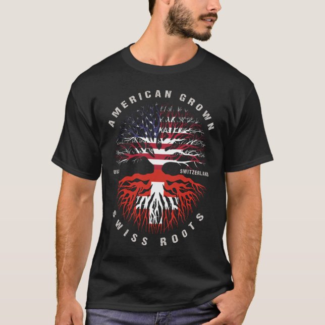 Camiseta Bandera suiza de Estados Unidos crece en Suiza (Anverso)