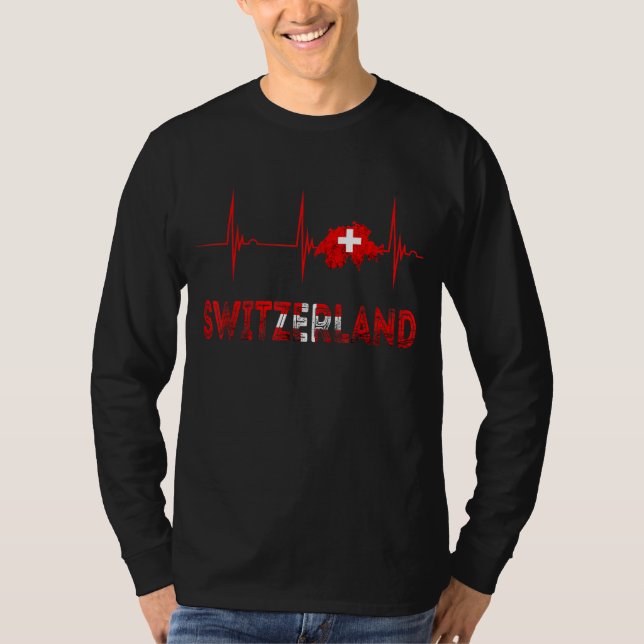 Camiseta Bandera suiza EKG Pulse Schweiz (Anverso)