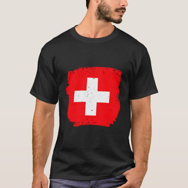 Camiseta Bandera suiza orgullosa (Anverso)
