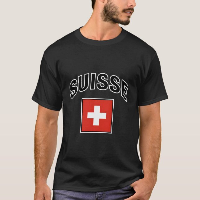 Camiseta Bandera Suiza Orgullosa En Francés (Anverso)