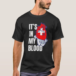Camiseta Bandera suiza venas de sangre en el corazón dan a 
