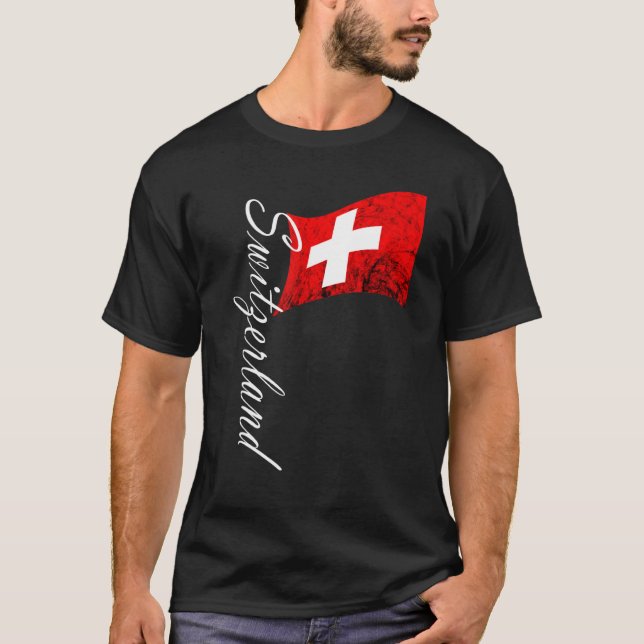 Camiseta Bandera suiza vintage bandera suiza Schweiz suiza (Anverso)