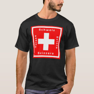 Camiseta Bandera suiza y las idiomas de Suiza cuatro