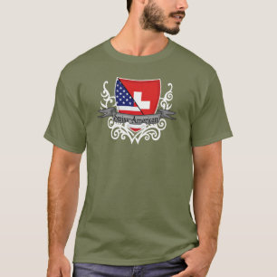 Camiseta Bandera Suizo-Americana del escudo
