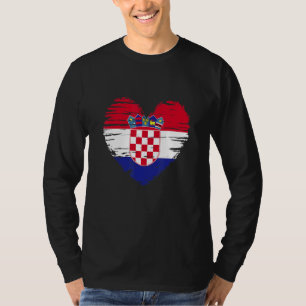 Camiseta Bandera surcoreana del Corazón de Croacia Orgullo