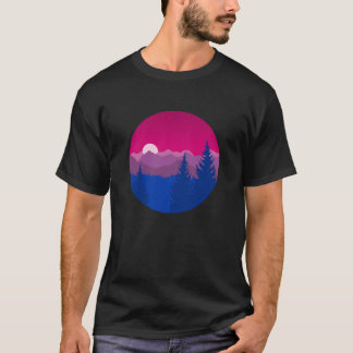 Camiseta Bandera sutil de orgullo biseuxal paisaje montaños