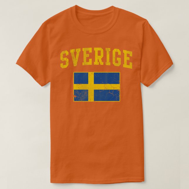 Camiseta Bandera Sverige Suecia Vintage Fade (Diseño del anverso)