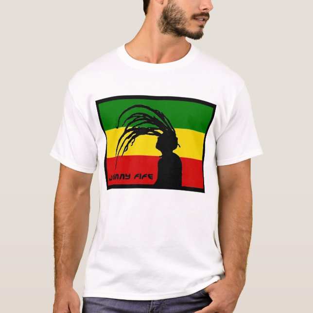 Camiseta bandera t del fife de johnny del rasta (Anverso)