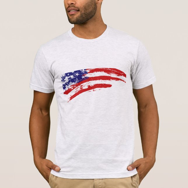Camiseta Bandera T-Shirt-USA de Mens Bella Canvas (Anverso)