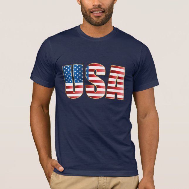 Camiseta Bandera T-Shirt-USA de Mens Bella Canvas (Anverso)