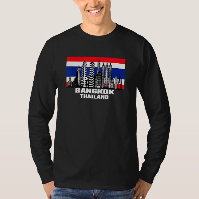 Camiseta Bandera tailandesa de Bangkok y el paisaje urbano  (Anverso)