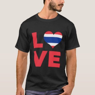 Camiseta Bandera tailandesa del corazón del amor