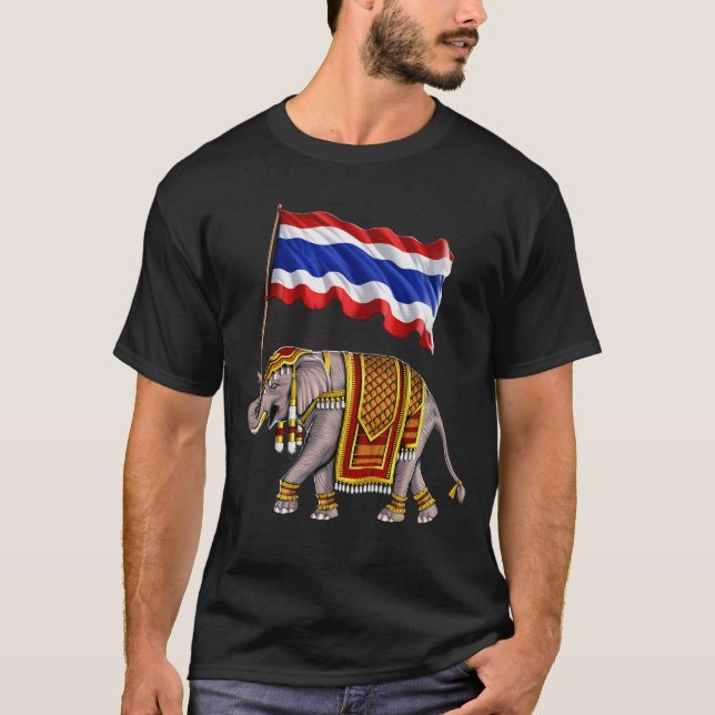 Camiseta Bandera tailandesa del elefante de Tailandia (Anverso)