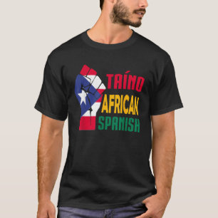 Camiseta Bandera taína africana española de Puerto Rico taí