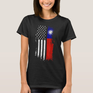 Camiseta Bandera taiwanesa norteamericana - Orgullo Taiwán