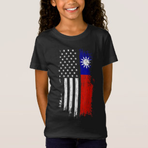 Camiseta Bandera taiwanesa norteamericana - Orgullo Taiwán 