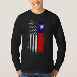 Camiseta Bandera taiwanesa norteamericana - Orgullo Taiwán