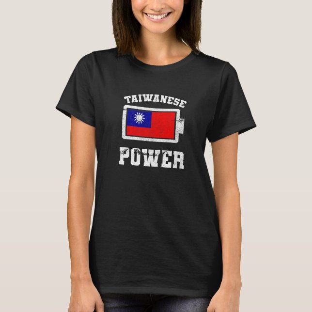 Camiseta Bandera taiwanesa orgullosa batería de poder (Anverso)