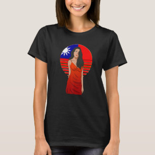 Camiseta Bandera taiwanesa orgullosa Chica mujer princesa p