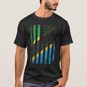 Camiseta Bandera tanzana estadounidense raíz Tanzania en un