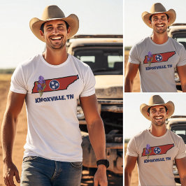 Camiseta Bandera Tennessee y flor Morado Iris Personalizado