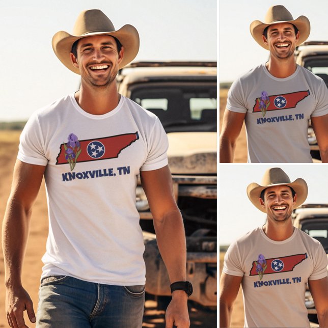 Camiseta Bandera Tennessee y flor Morado Iris Personalizado (Subido por el creador)