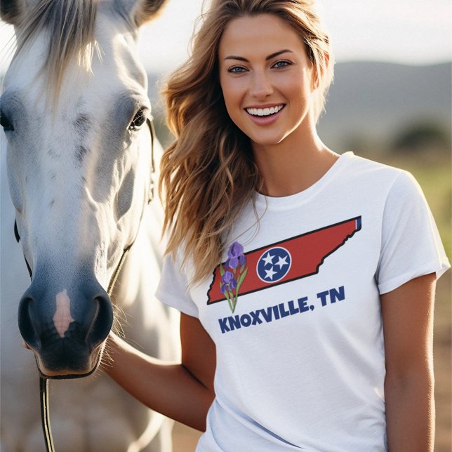 Camiseta Bandera Tennessee y flor Morado Iris Personalizado (Subido por el creador)