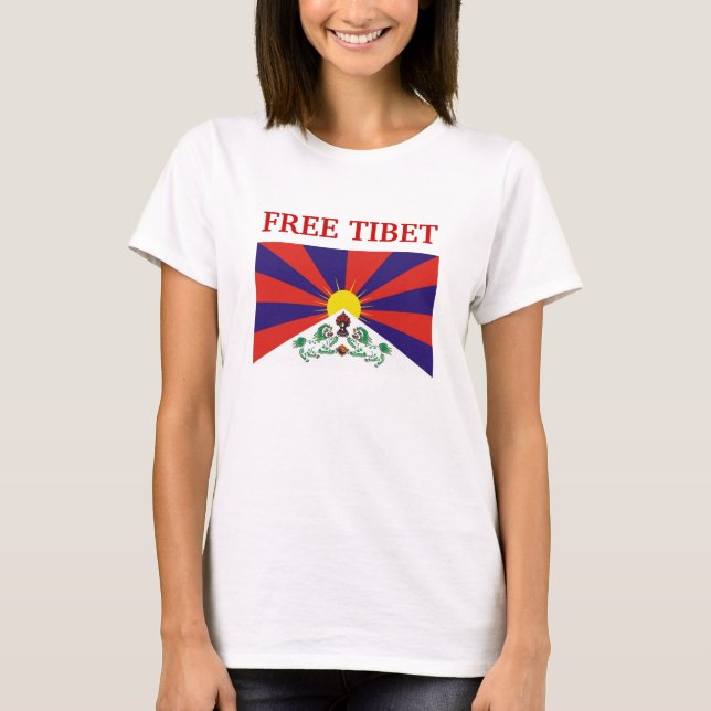 Camiseta Bandera tibetana, TÍBET LIBRE (Anverso)