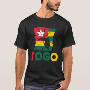 Camiseta Bandera togolesa togolesa toca silueta animal