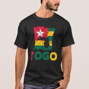 Camiseta Bandera togolesa togolesa toca silueta animal