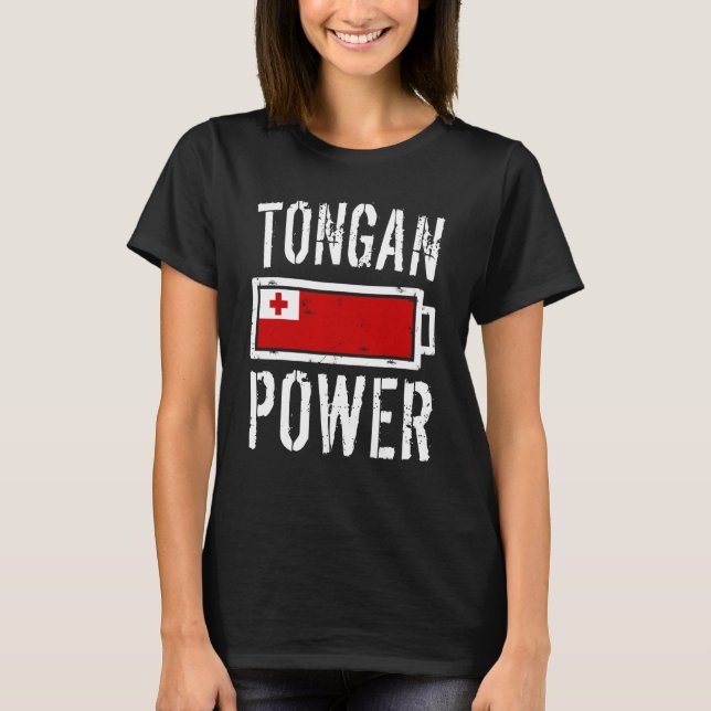 Camiseta Bandera Tonga Batería de energía de Tonga Orgullo  (Anverso)