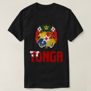 Camiseta Bandera Tonga y Patriótico Del Escudo De Armas