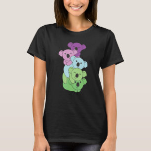 Camiseta Bandera Torácica Orgullo De Pile Lgbtq Koalas Cute