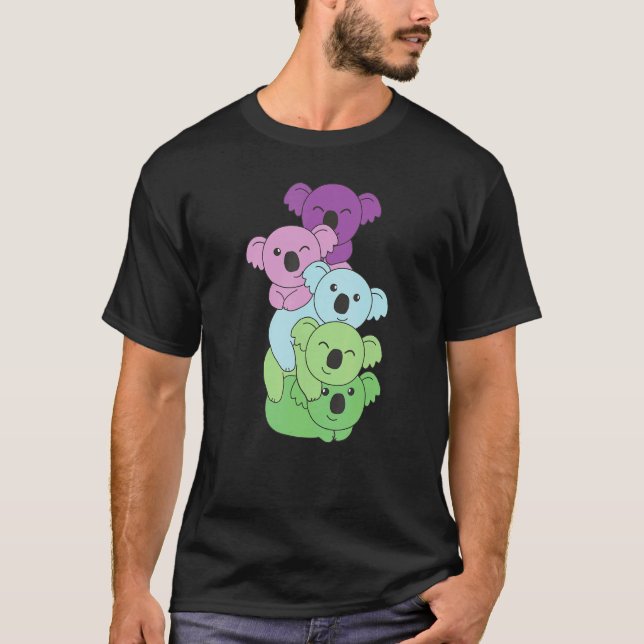 Camiseta Bandera Torácica Orgullo De Pile Lgbtq Koalas Cute (Anverso)