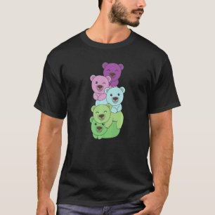 Camiseta Bandera Torácica Orgullo De Pile Lgbtq Oso Cuto Os