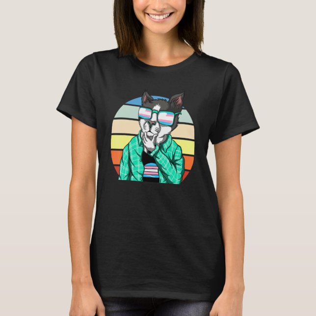 Camiseta Bandera Trans De Gafas De Sol Guay Transsex Lgbt T (Anverso)