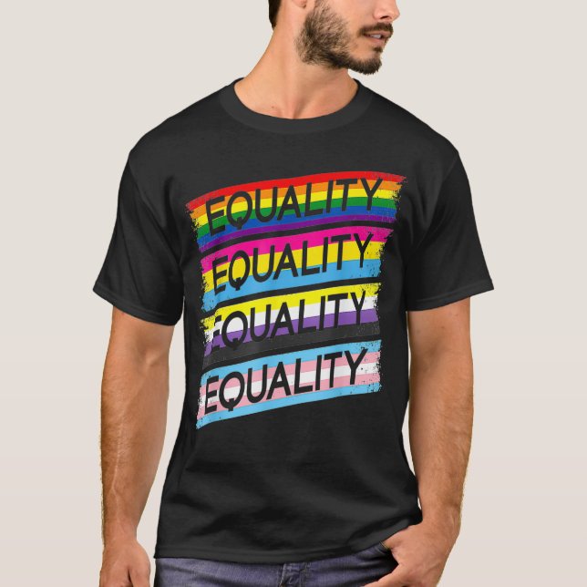 Camiseta Bandera Trans de la Igualdad LGBTQIA No Binary Pan (Anverso)