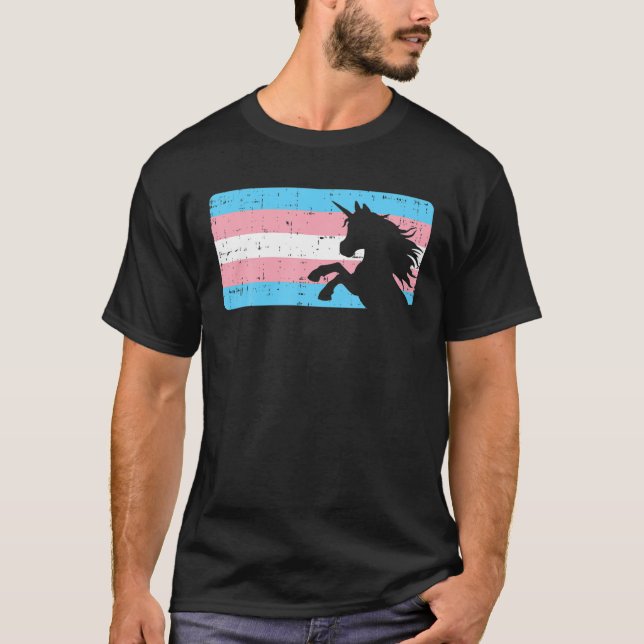 Camiseta Bandera Trans Unicornio Orgullo Transexual Transex (Anverso)