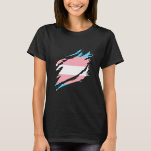 Camiseta Bandera transexual media bandera transgénero vinta