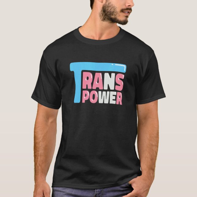 Camiseta Bandera transexual transexual de igual poder trans (Anverso)